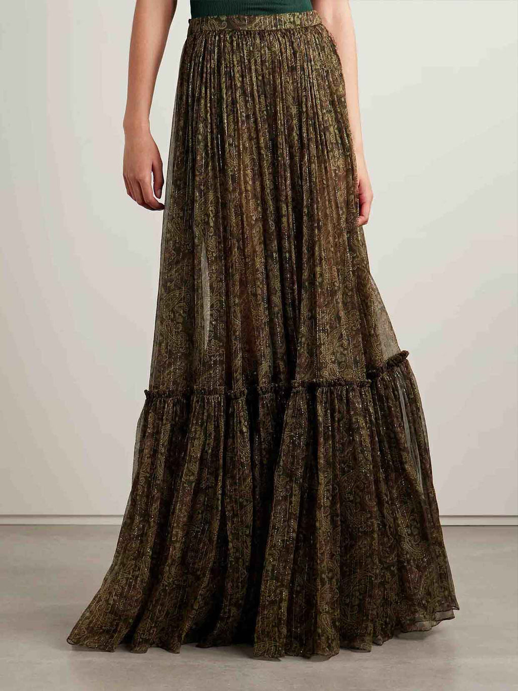 Retro-Chiffonrock mit Paisley-Print