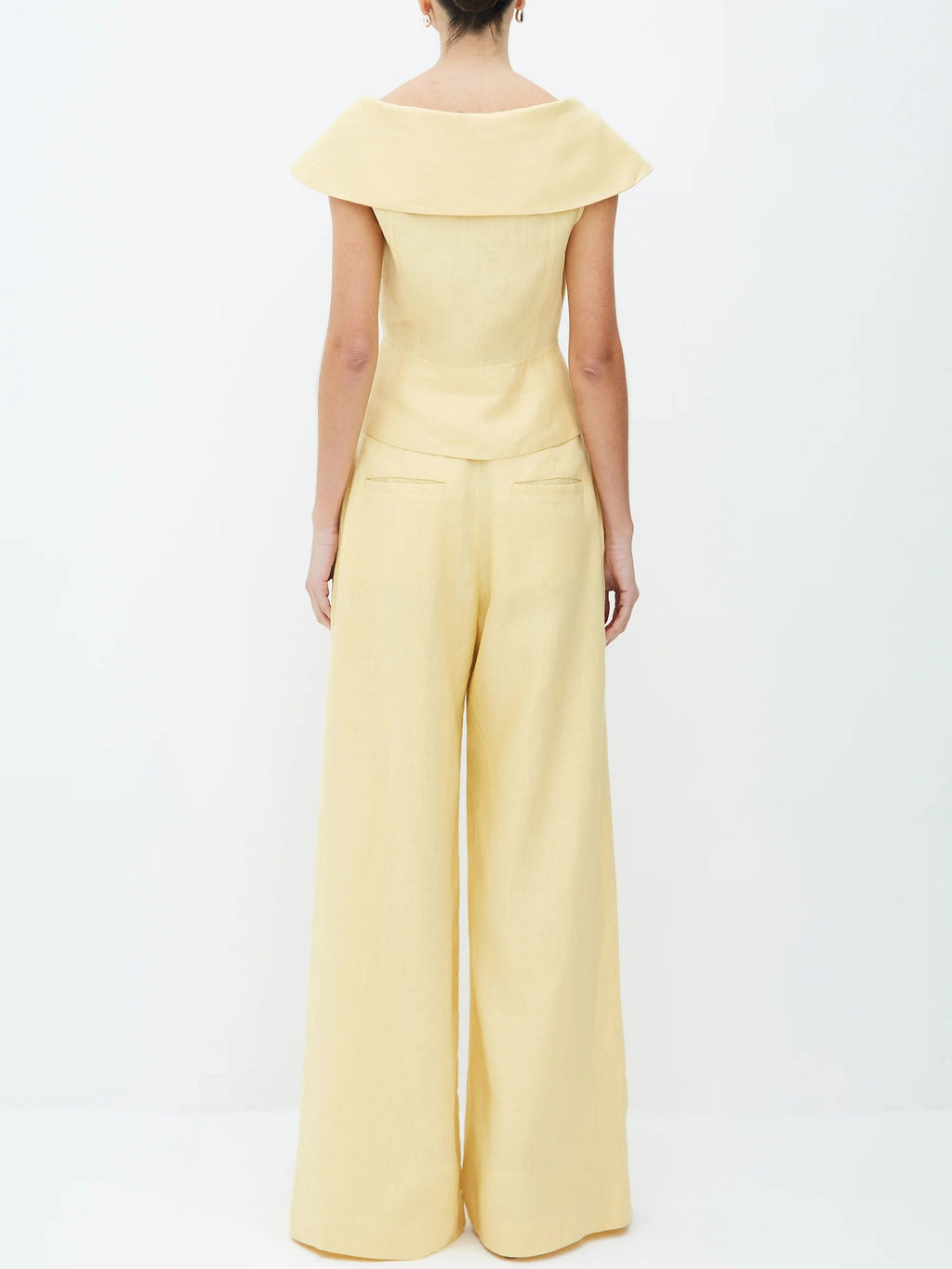 Elegant Pleated Pocket Wide-leg Pants