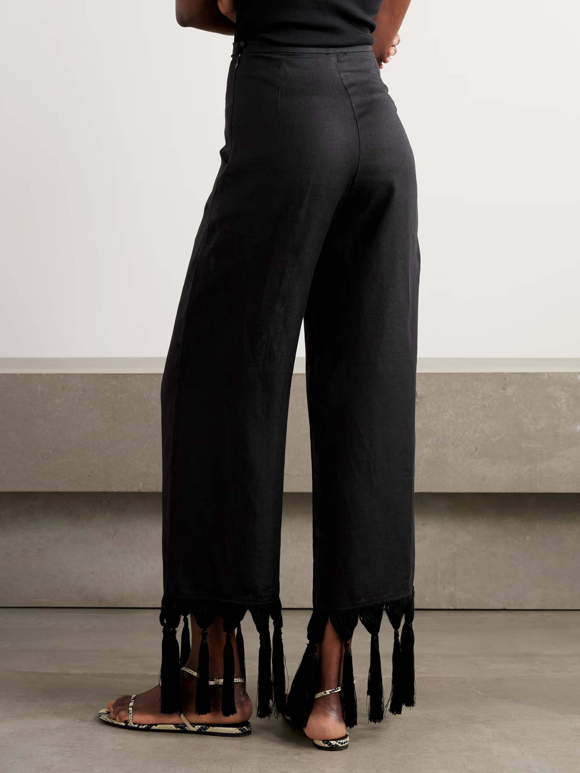 Fashionable Fringe Wide-leg Pants