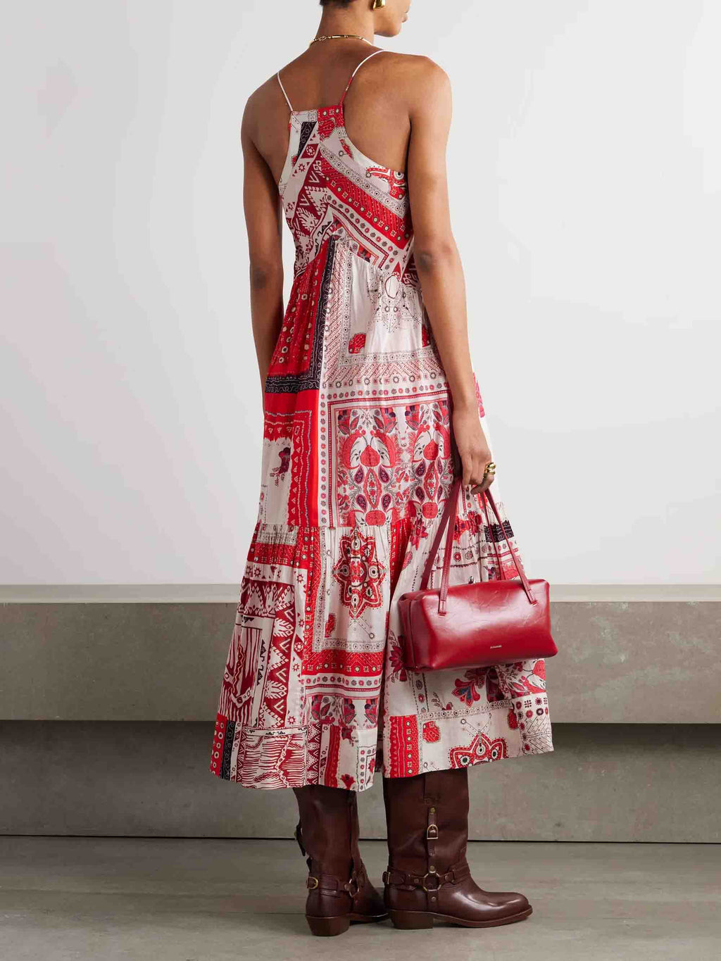 Casual Ethnic Bohemian Print Suspender Maxi Dress