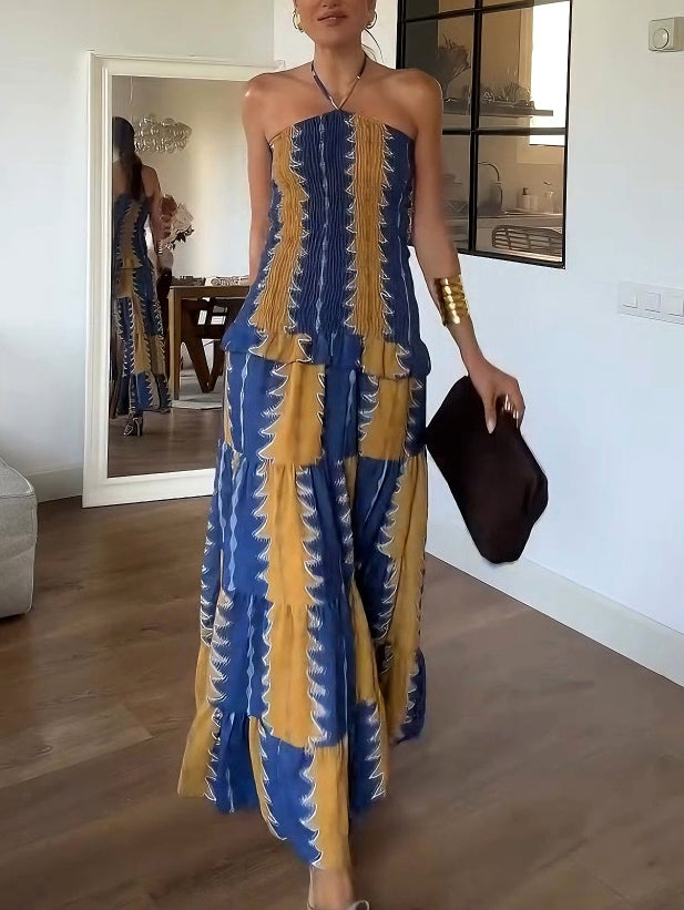 Relaxed Low-rise Floral-print Tiered Maxi Dress