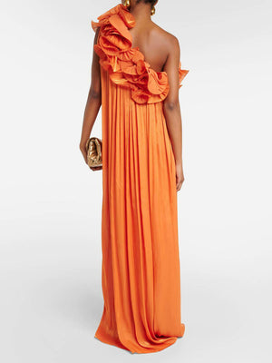 Romantic Moment – ​​Einzigartiges Kleid mit One-Shoulder-Träger und Rüschenapplikation