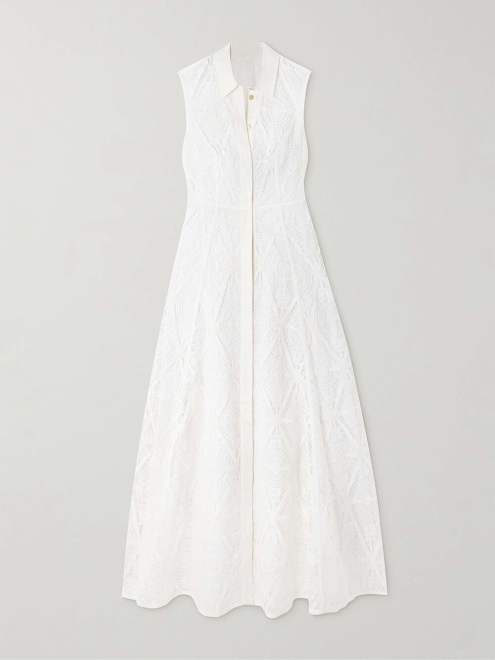 Exquisites Maxi-Hemdkleid aus Guipure-Spitze mit erhabenem Blumenmuster