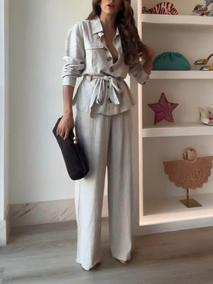 Klassisches Leinenhemd mit übergroßer Knopfleiste und Brusttasche