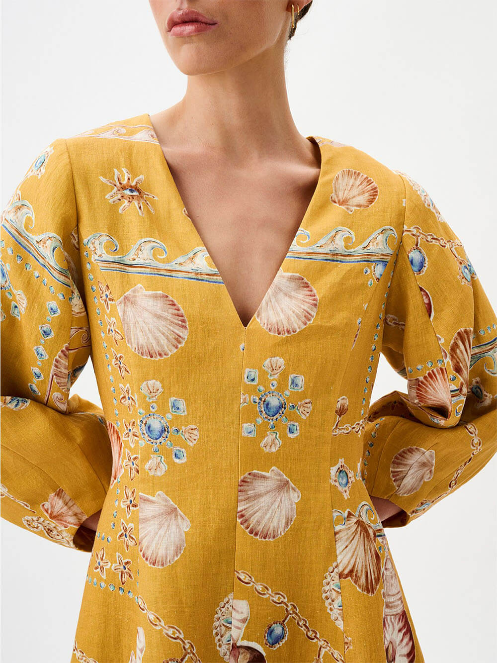 Einzigartiges Resort-Minikleid mit Ocean World-Print