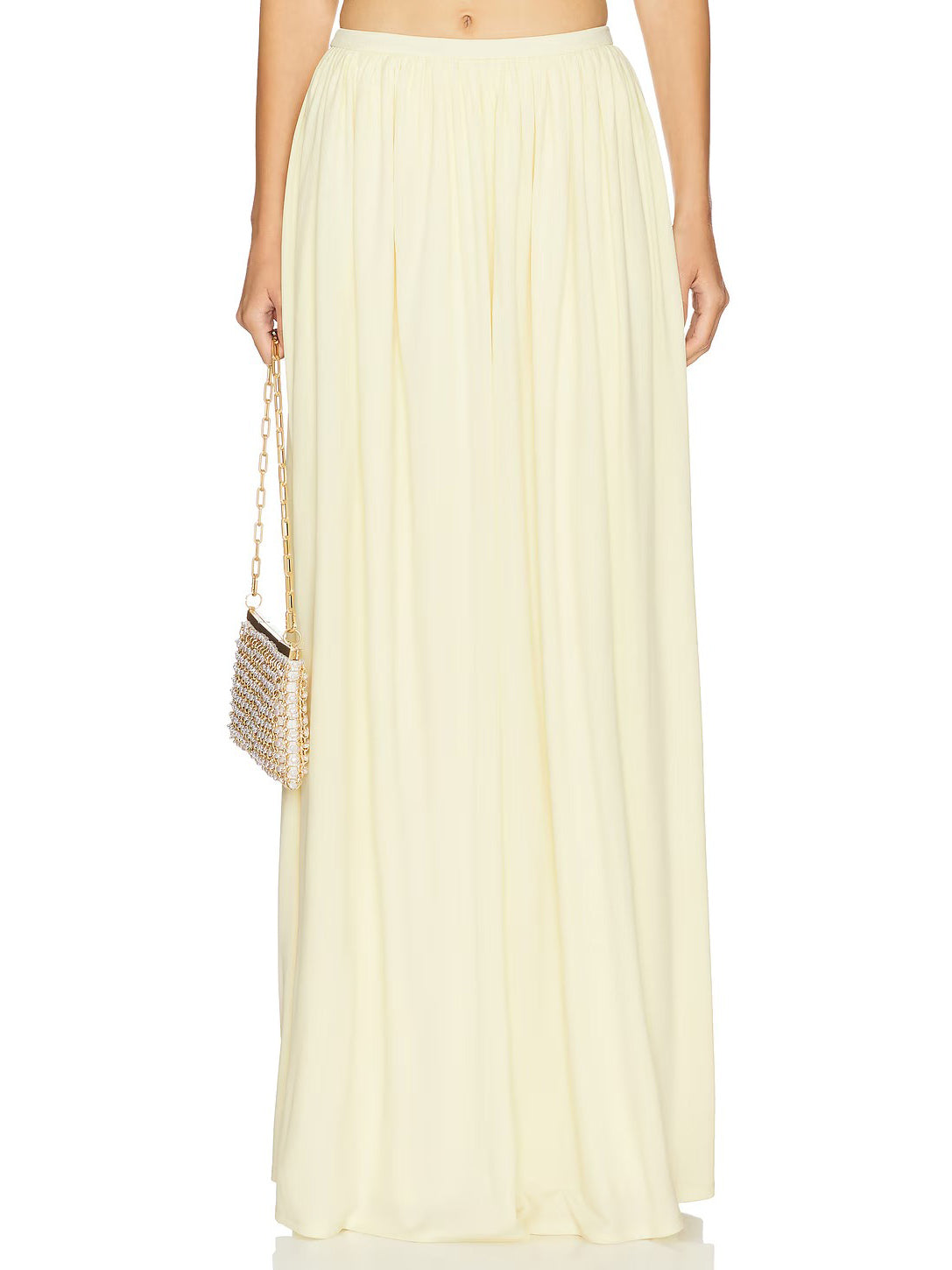 Ensemble deux pièces élégant haut court et jupe à ourlet asymétrique