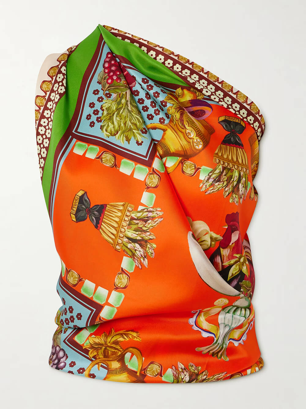 Unique Print Twill Satin Scarf Tank Top