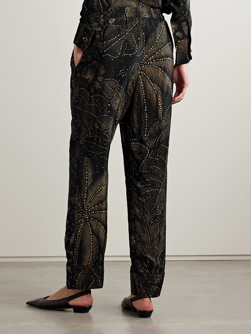 Chemise boutonnée décontractée à imprimé feuilles de palmier unique