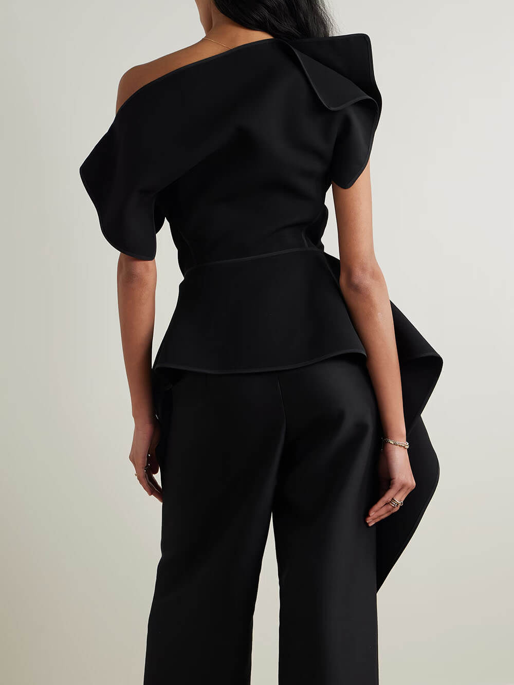 Einzigartige klassische Hose mit hoher Taille und geradem Bein
