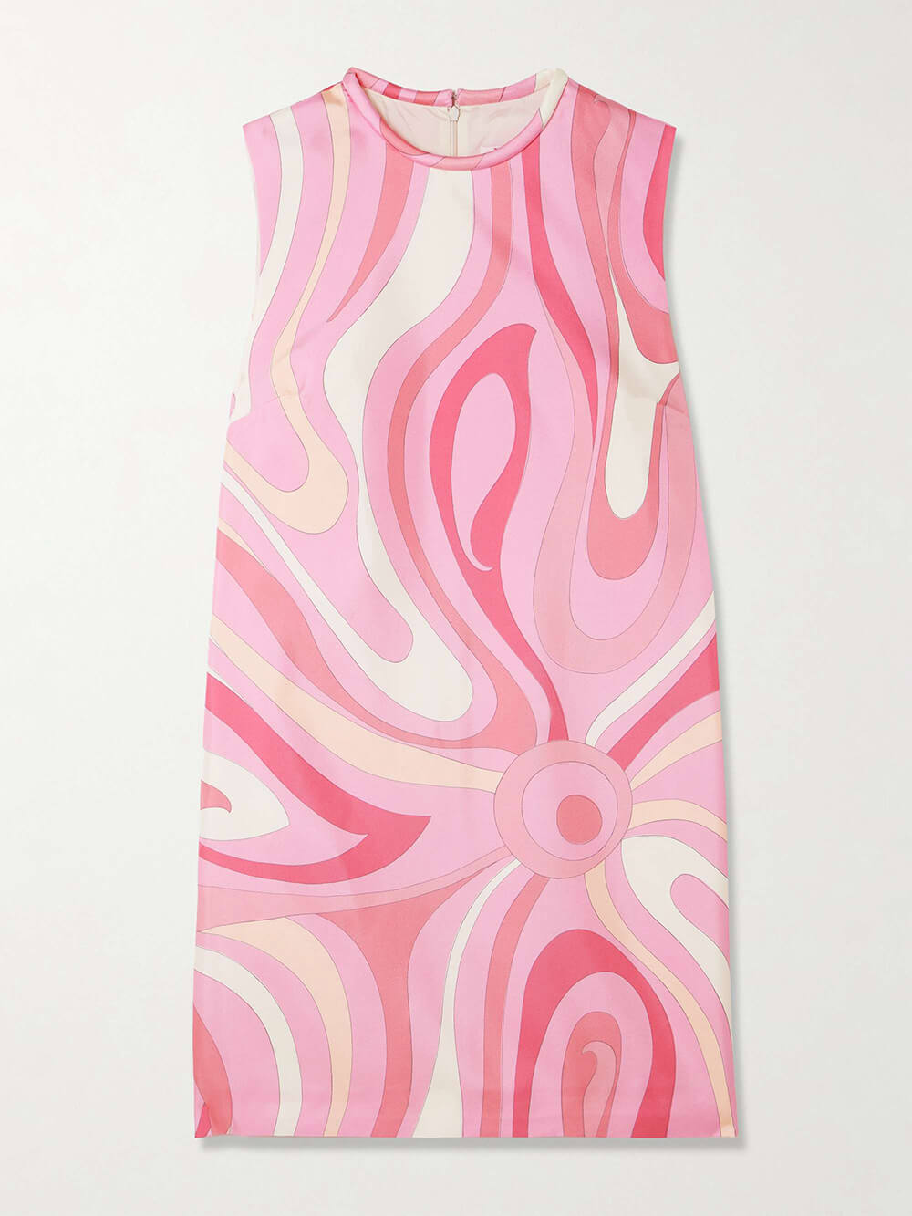 Robe mini en satin sergé imprimé exquis