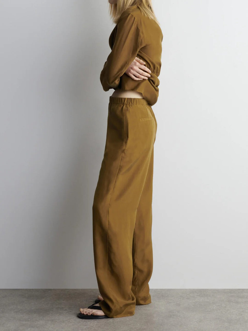 Pantalon de costume décontracté élégant à jambes larges