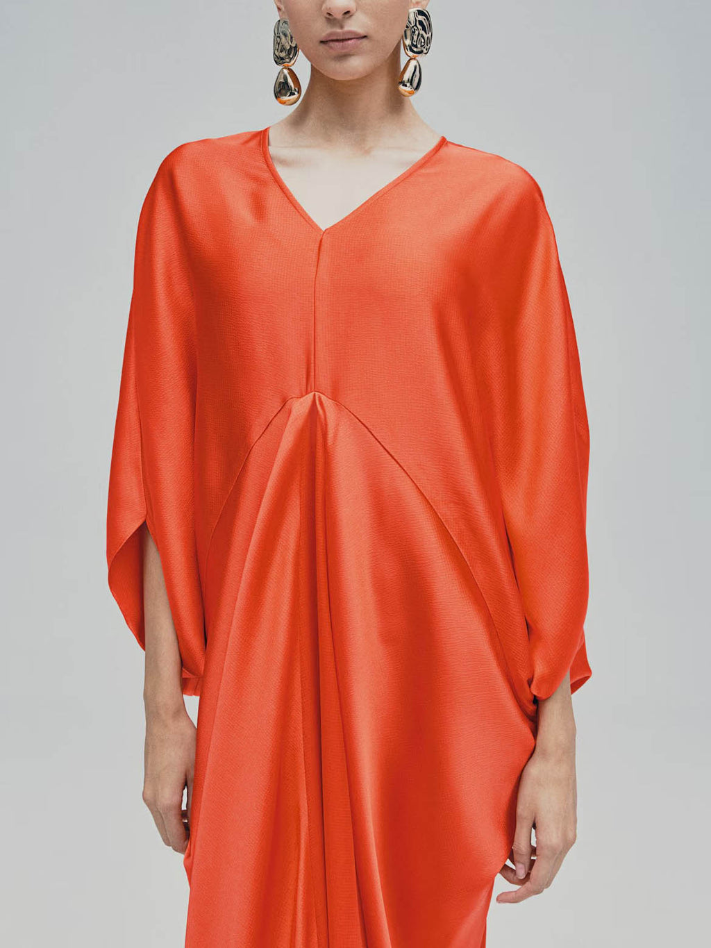 Elegant V-neck Satin Robe Maxi Dress