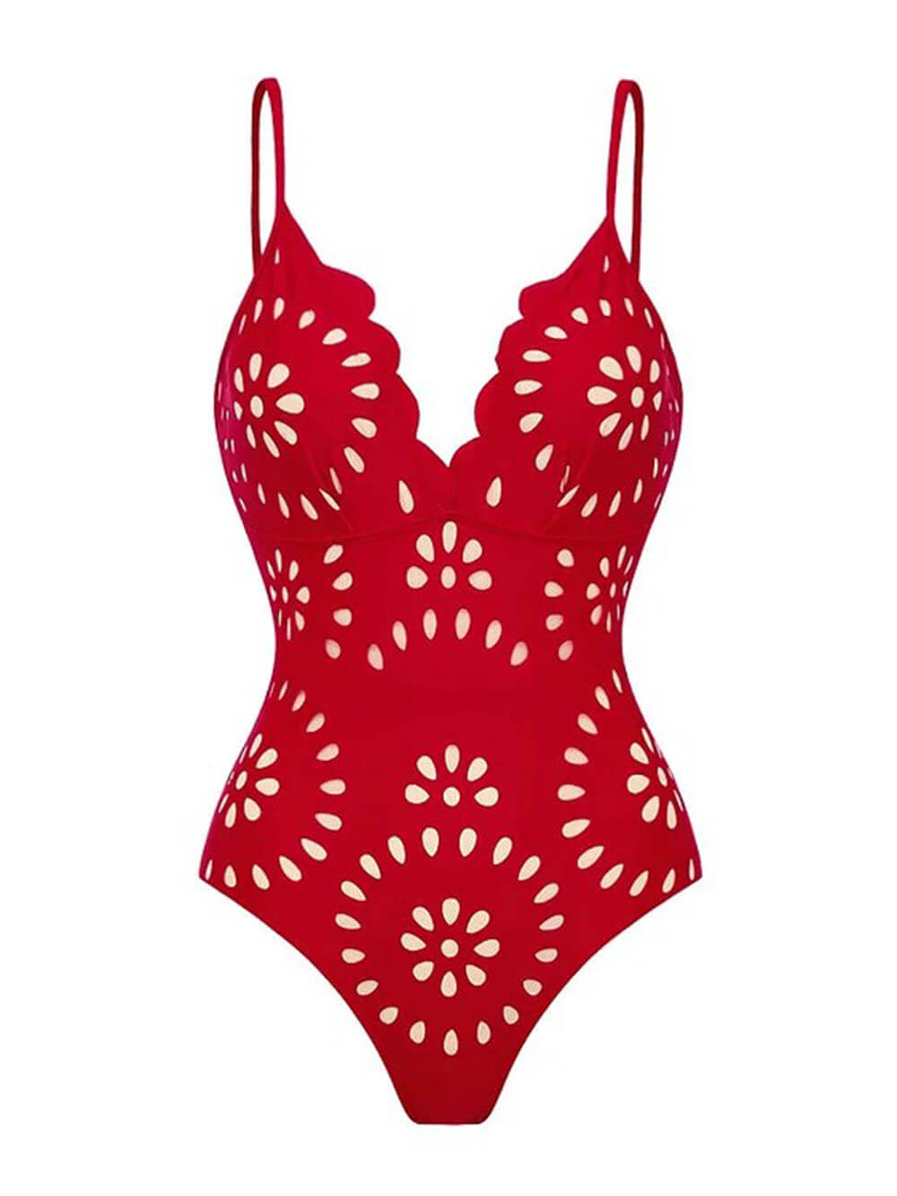 Sexy Einteiliger Badeanzug mit Spitzenblumen