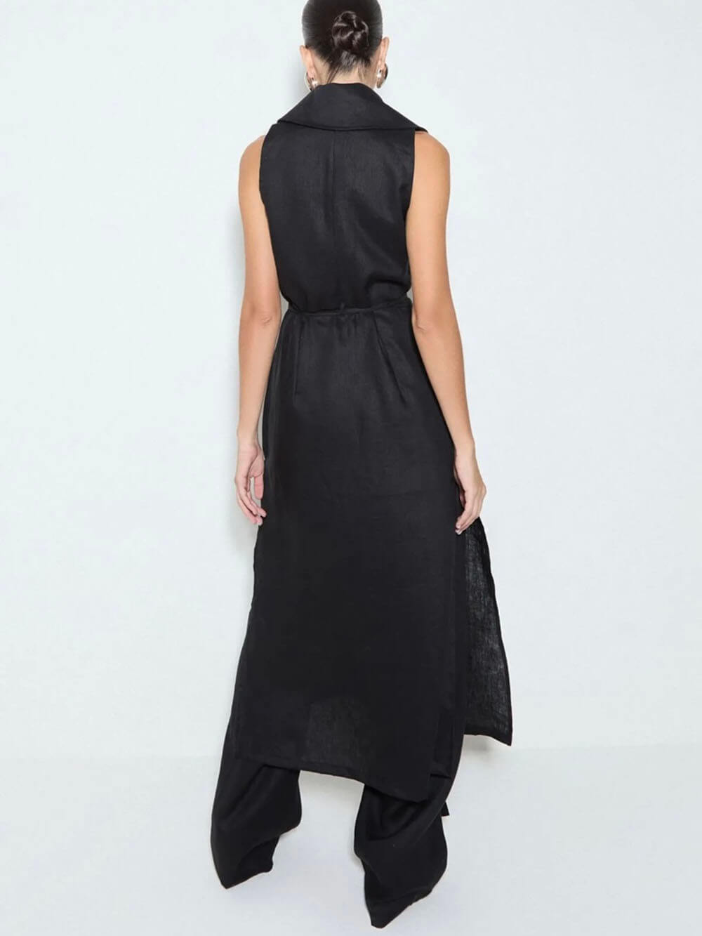 Débardeur midi à revers en mélange de lin Savina exquis