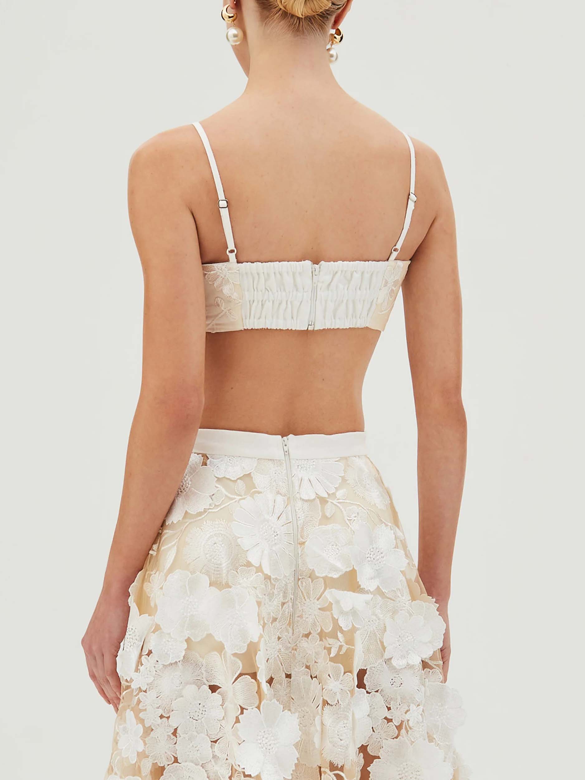 Haut bralette brodé de fleurs exquises