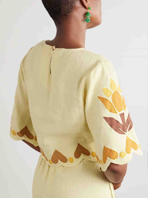 Chemise courte à imprimé floral Sunshine unique