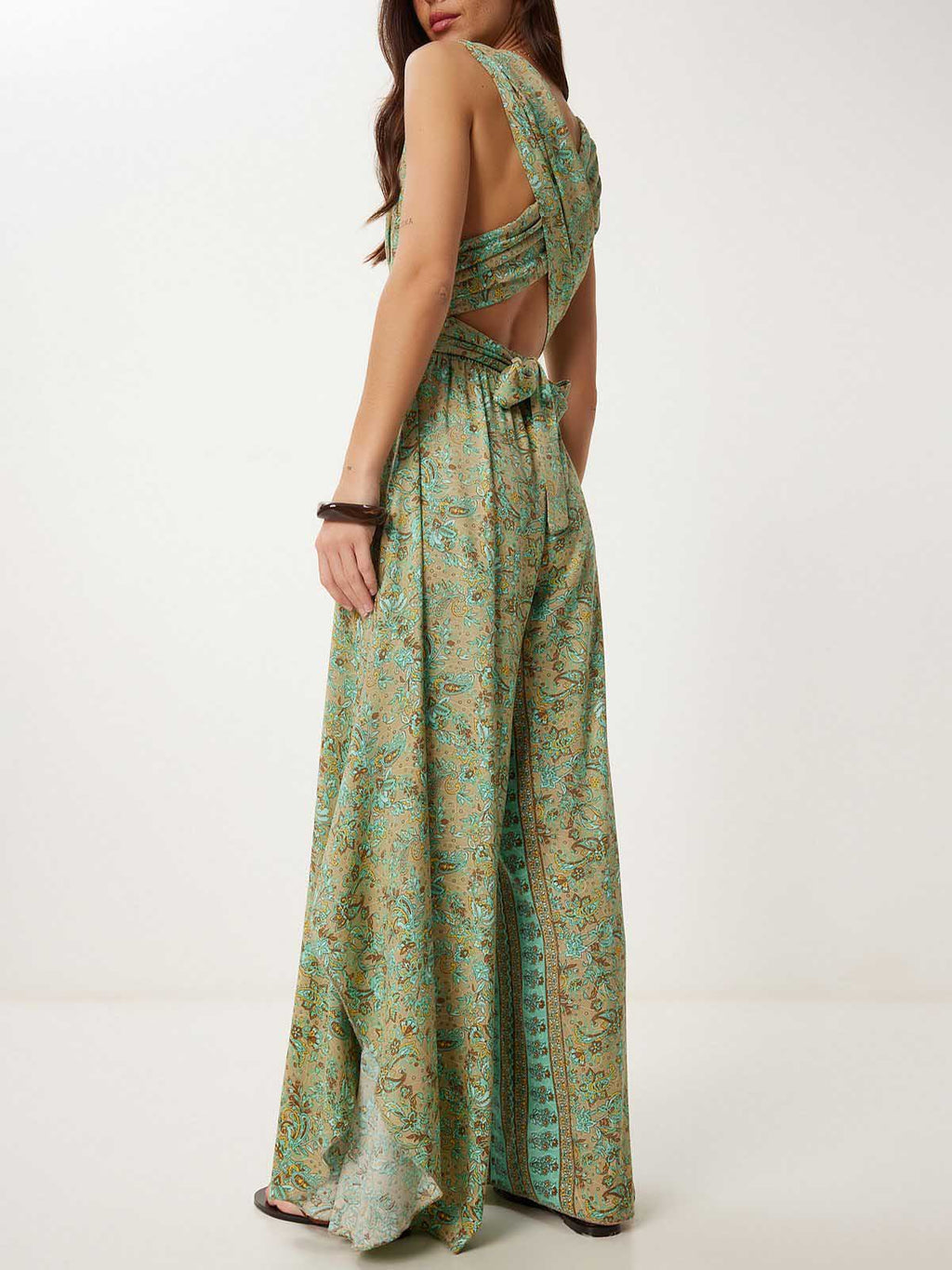Retro Paisley Ethnic Print Jumpsuit
