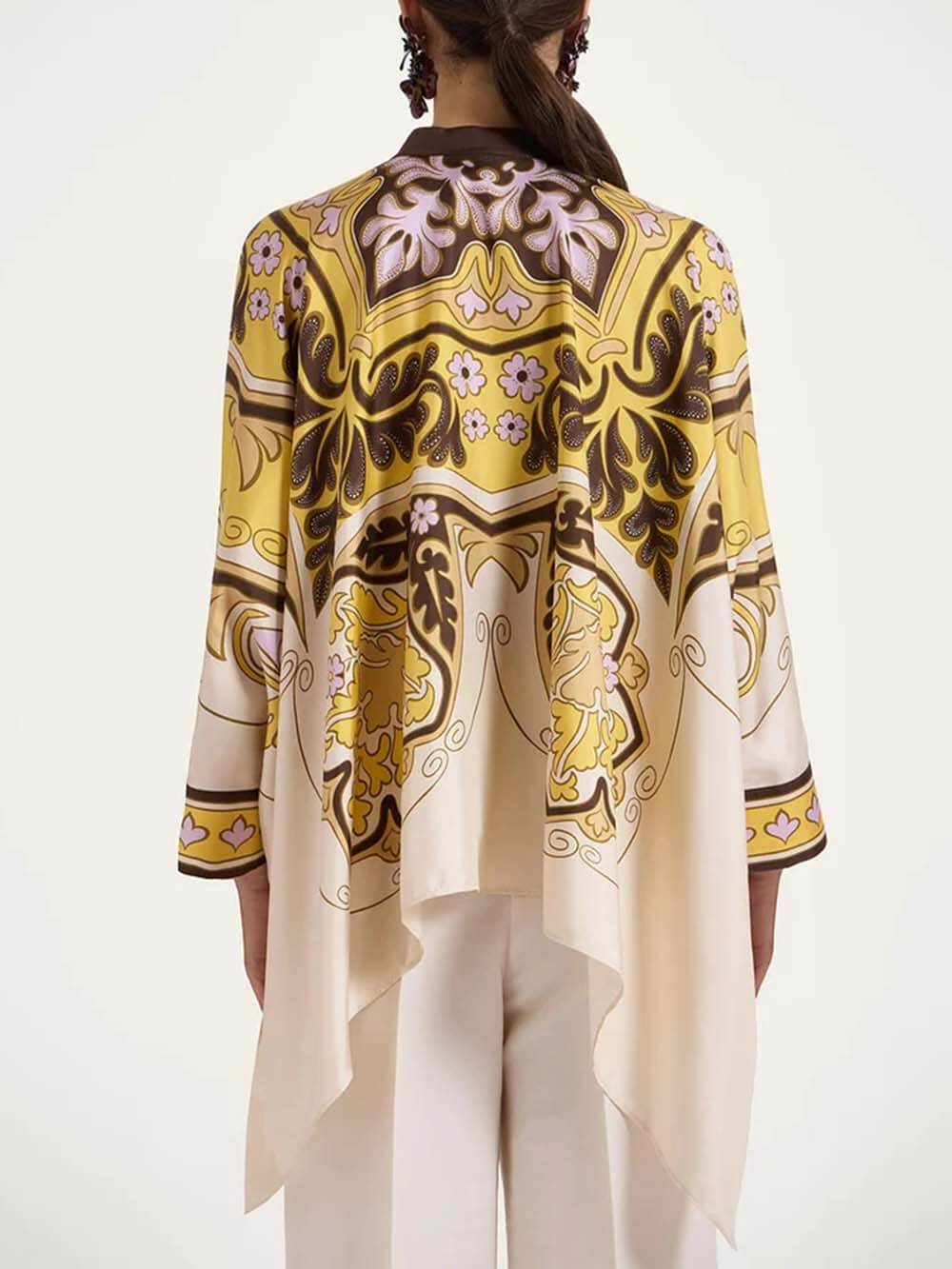 Chemise boutonnée surdimensionnée à imprimé irrégulier unique