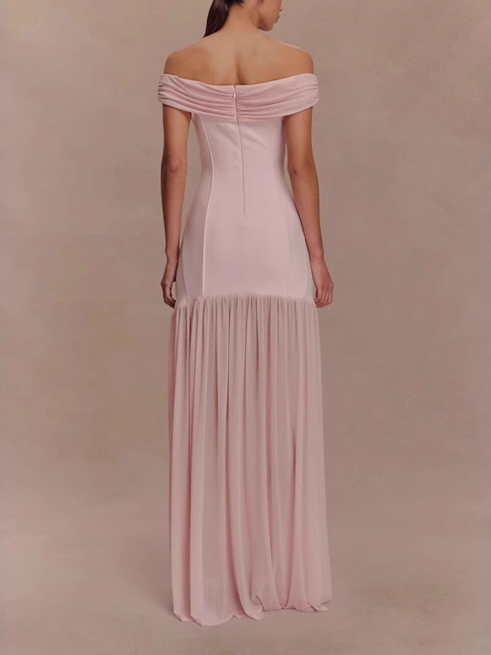 Elegant Floral-Embellished Strapless Bodycon Maxi Dress