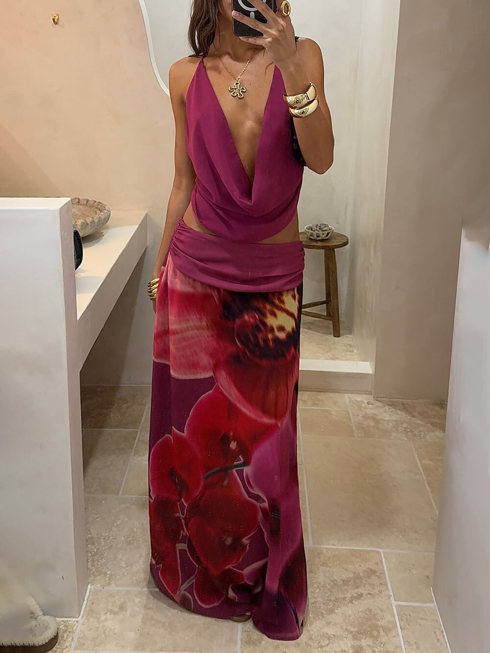 Sweet Charming Drape-Neck Top