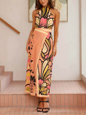 Einzigartiger hüftbetonter Cardigan-Rock mit Blumenmuster