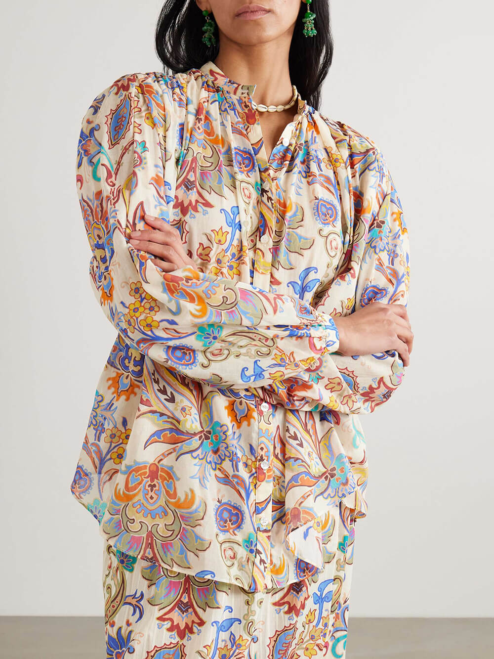 Chemise ample à imprimé cachemire unique