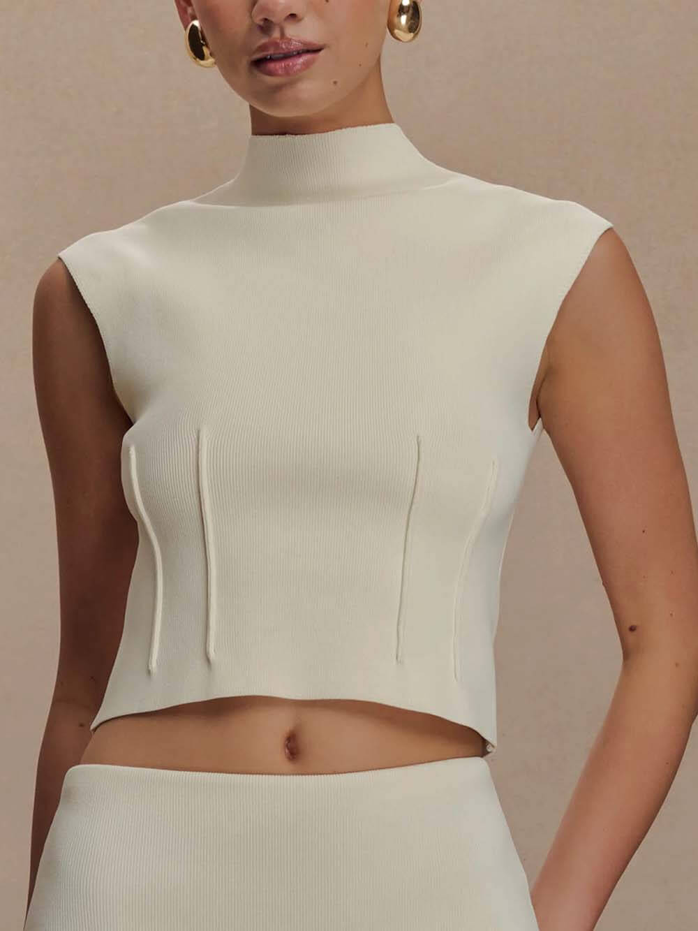 Jupe midi plissée en tricot bandage exquise