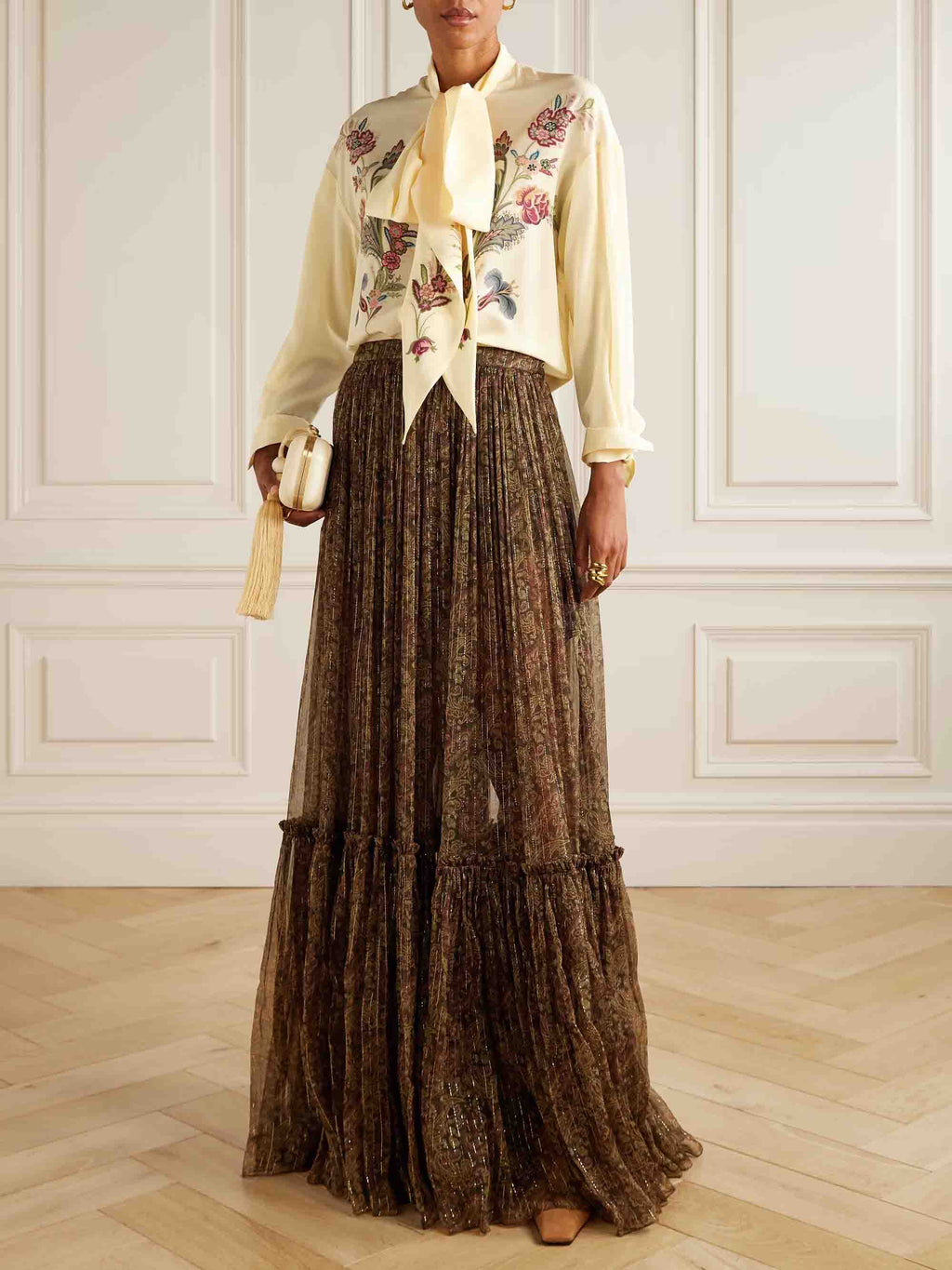 Retro-Chiffonrock mit Paisley-Print