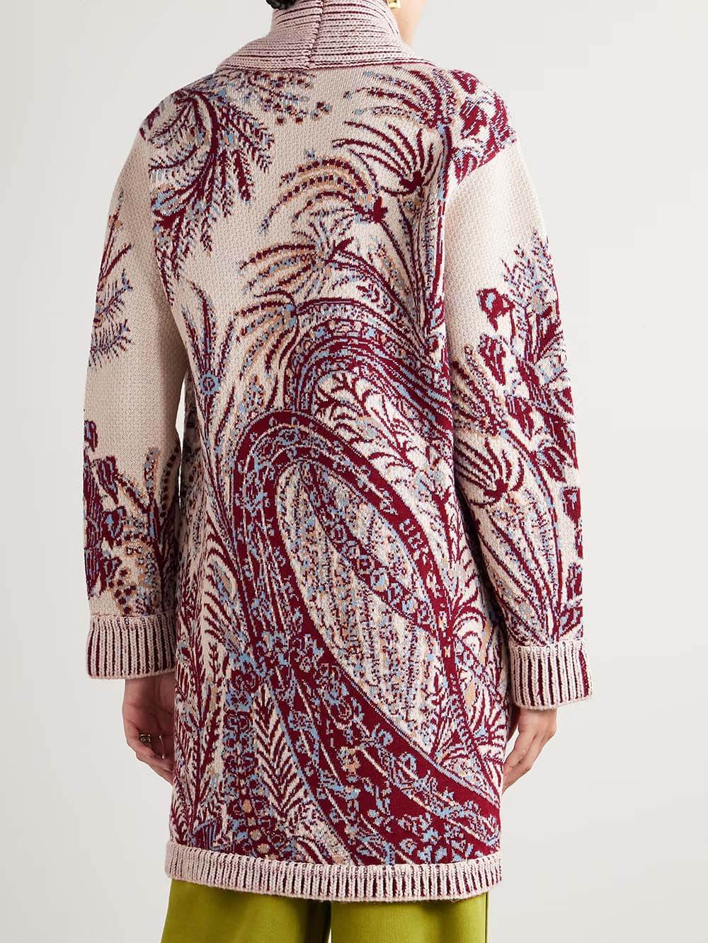 Cardigan jacquard en tricot surdimensionné exquis