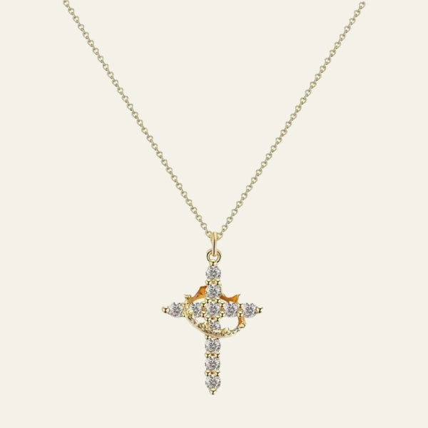 The Verona Crystal Cross Pendant Necklace