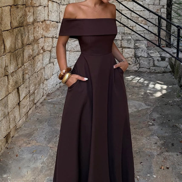 The Santorini Off-Shoulder Maxi Dress