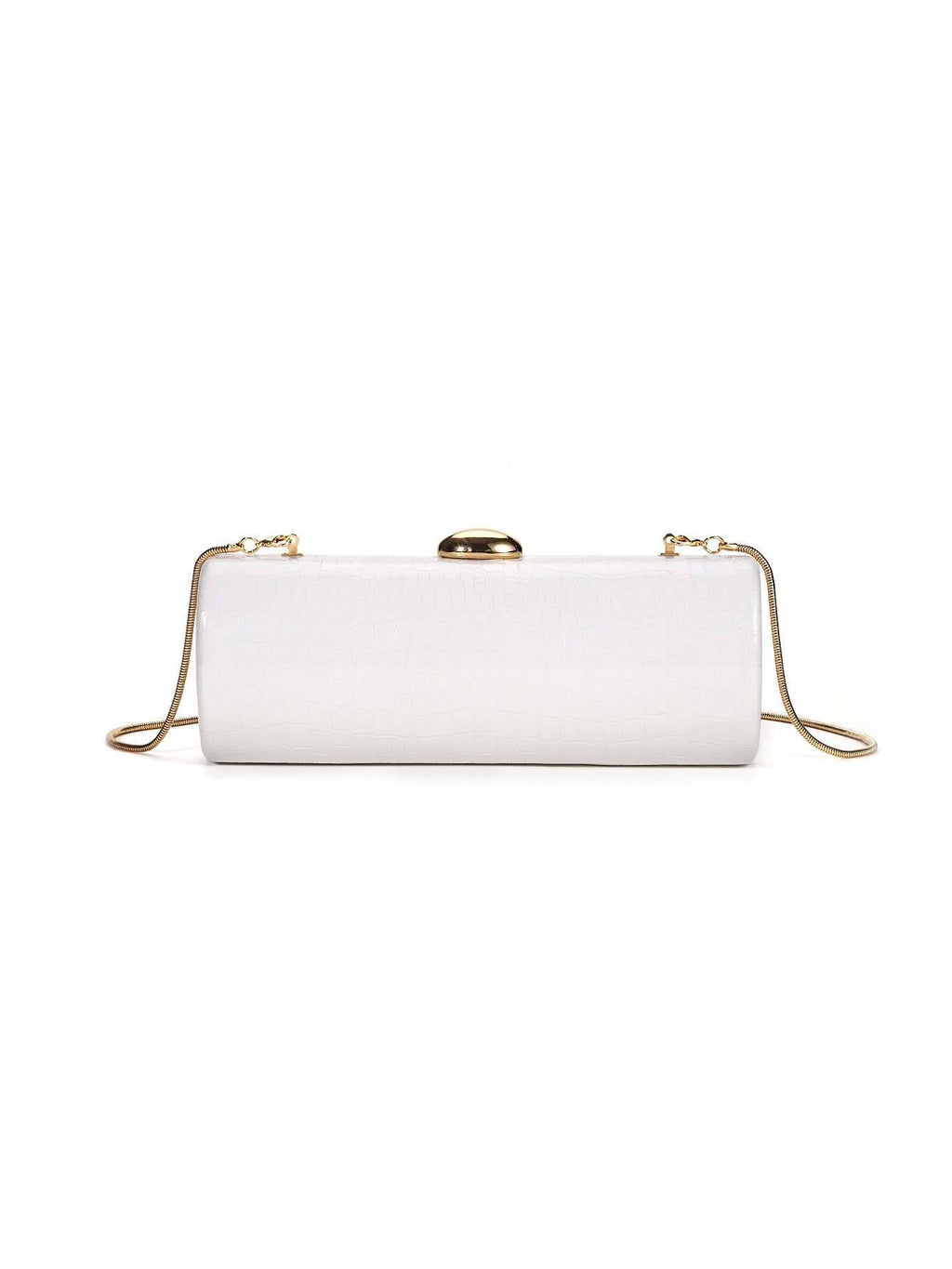 Sac à main minimaliste à motif crocodile avec chaîne