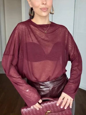 Minimalist Perspective T-shirt And Leather Pants Suit