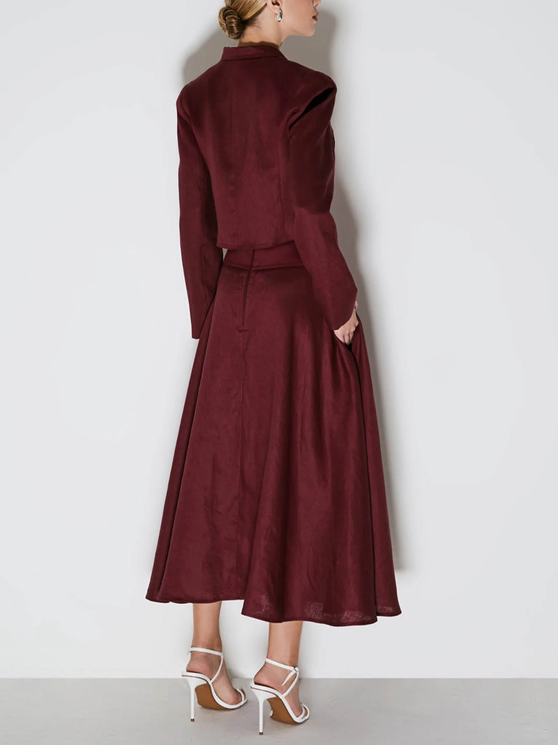 Casual Front Slit A-line Skirt