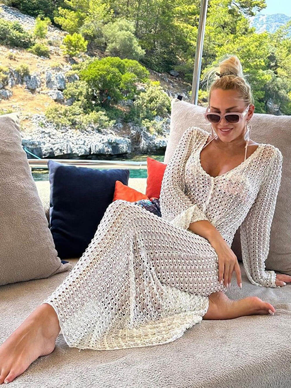 V-Ausschnitt Strand Sonnenschutz Badeanzug Cover-Up
