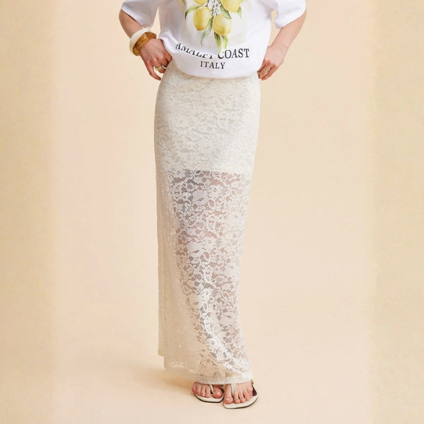 The Amalfi Floral Lace Maxi Skirt