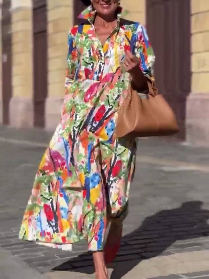 Robe chemise à imprimé unique