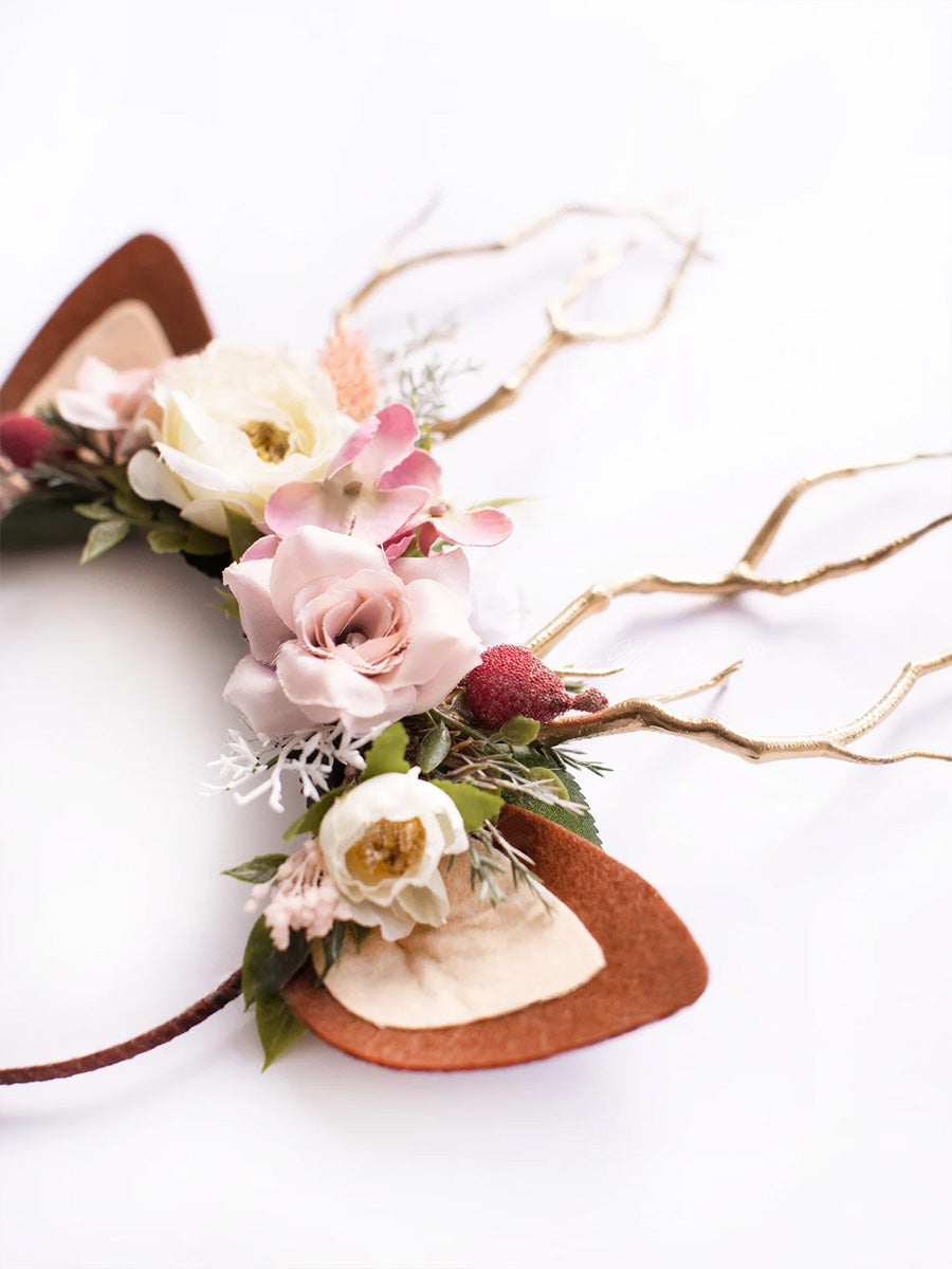 Bandeau de Noël renne bordeaux de printemps