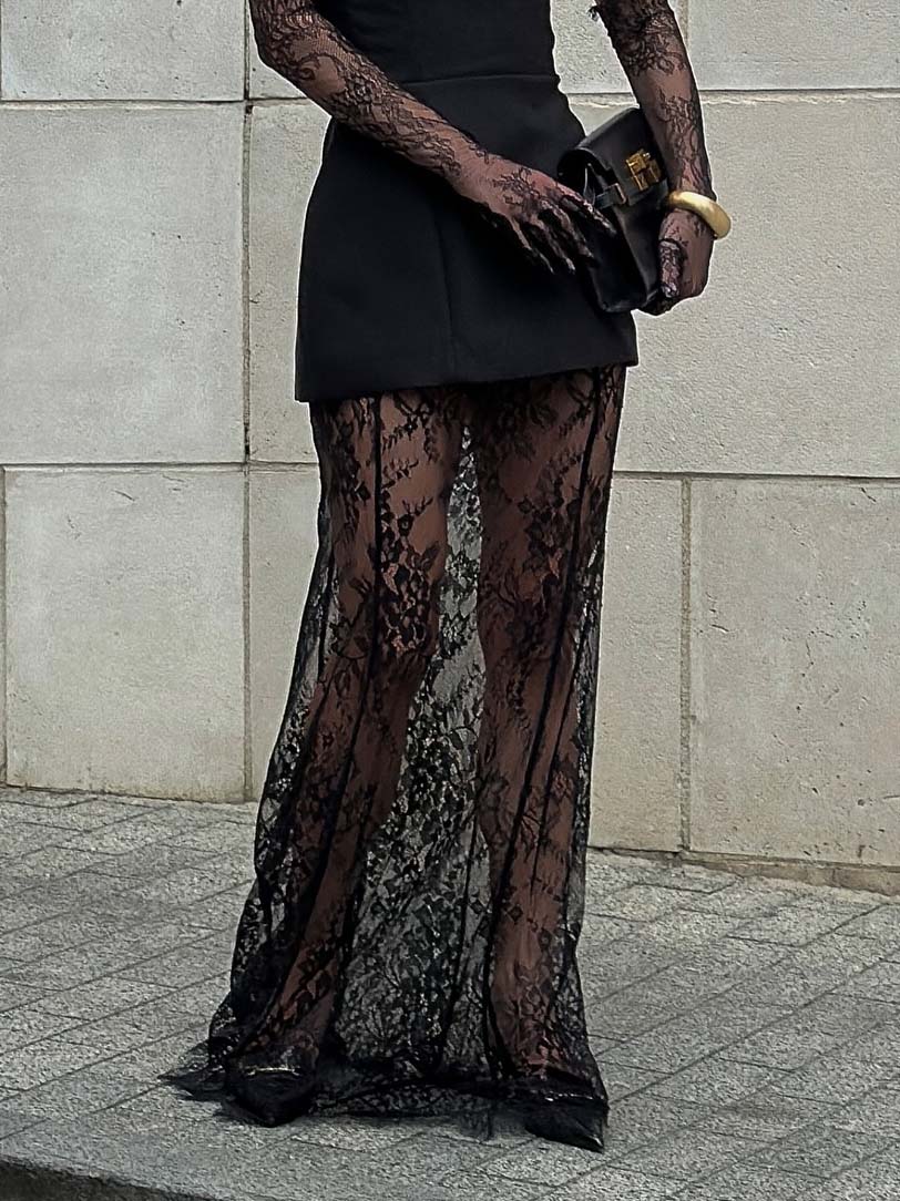 Elegant High-Waist Lace Bodycon Skirt