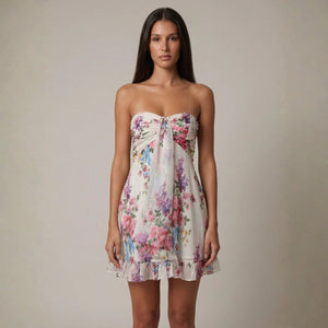 The Sorrento Floral Strapless Mini Dress