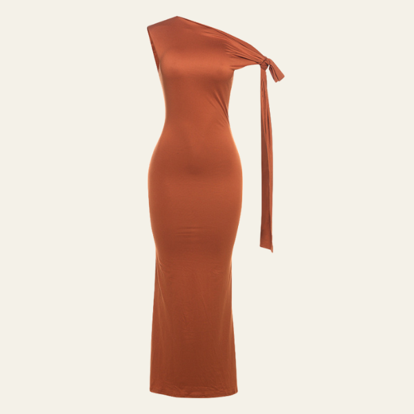 The Valencia Evening One-Shoulder Slim Dress