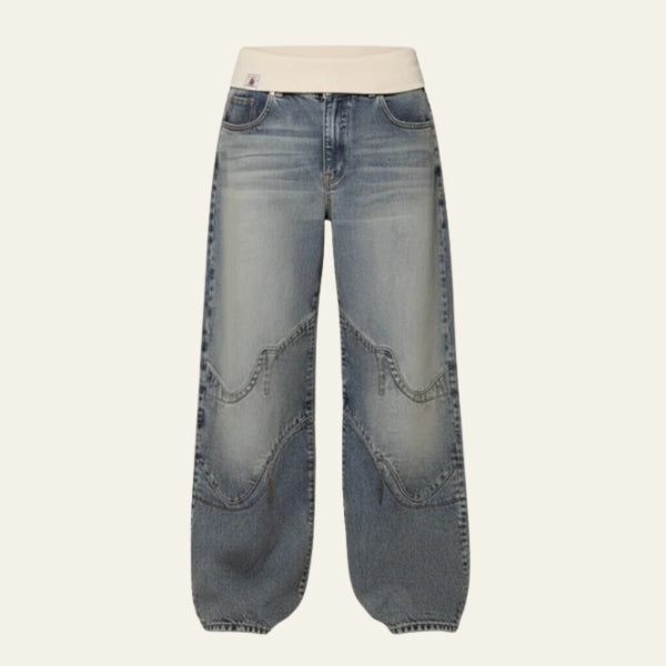 The Kyoto Curved-Seam Wide-Leg Denim Jeans