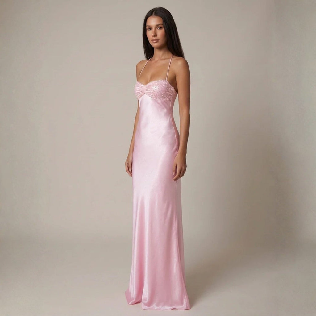 The Verona Satin-Finish Maxi Dress
