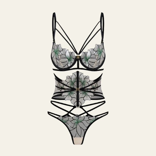 The Florence Floral Embroidery Lingerie Set