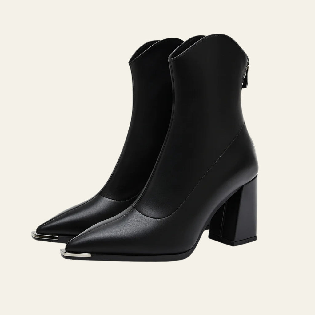 The Riviera Block-Heel Zip Ankle Boots
