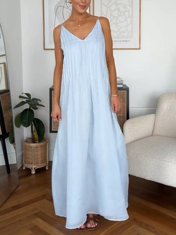 Plissiertes Sling-Kleid im Urlaubsstil