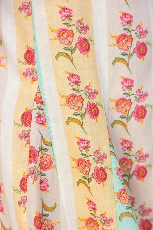 Bow Shoulder Floral Print Flowy Maxi Dress