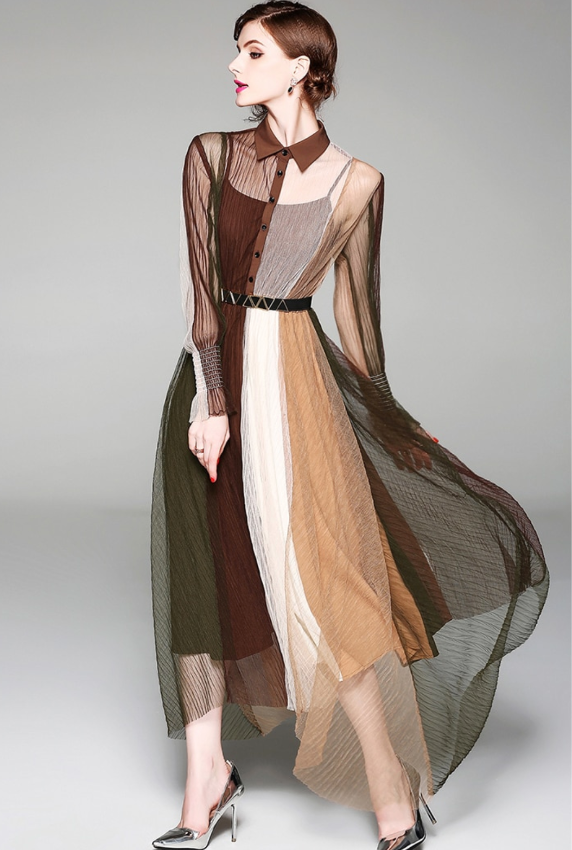 SANDRA VINTAGE DRESS brown