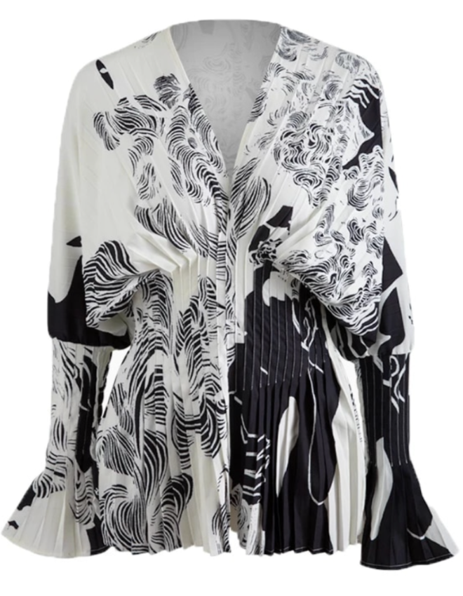 ODETTE BLOUSE Black White
