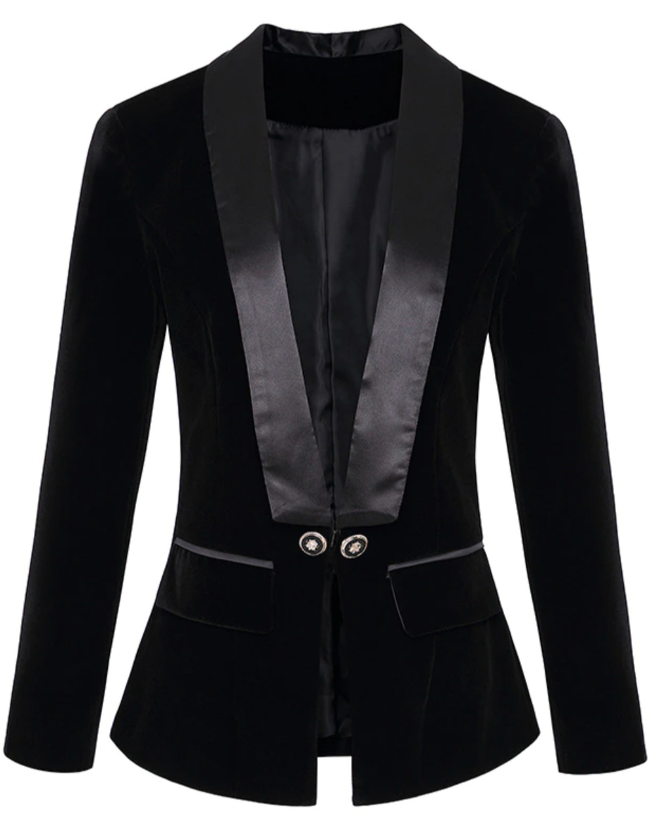 VELVET RUNWAY BLAZER /plus size/ black